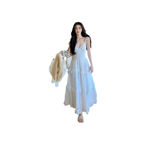 GRAYISMOON Белый Женские Слип-платья