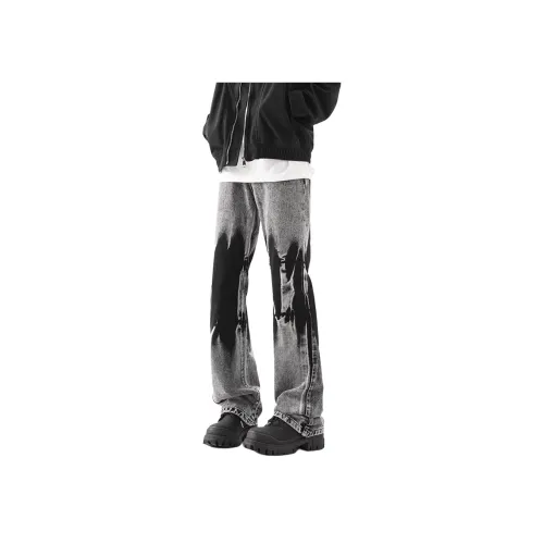 REXSHION Серый Снежинка Унисекс Джинсы