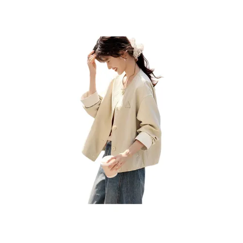 XWI Желтое Женское Короткое Пальто