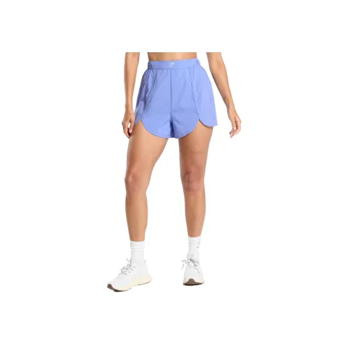 GYMSHARK Шорты с подолом в форме раковины повседневные женские синие