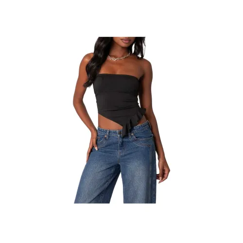 Edikted Hayley Кружево Up Рюш Майка Топ Без бретелей Женские