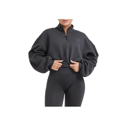 ONER ACTIVE All Day COSY Crop 1 4 Zip Толстовка Женская Серого цвета