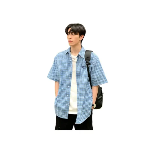 QEWBG Синий Унисекс Рубашки