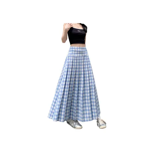 Kazakhstan Повседневный Длинный Юбка Женские Синий