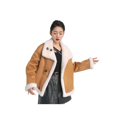 BILISISHANYANG Мех Пальто Женское