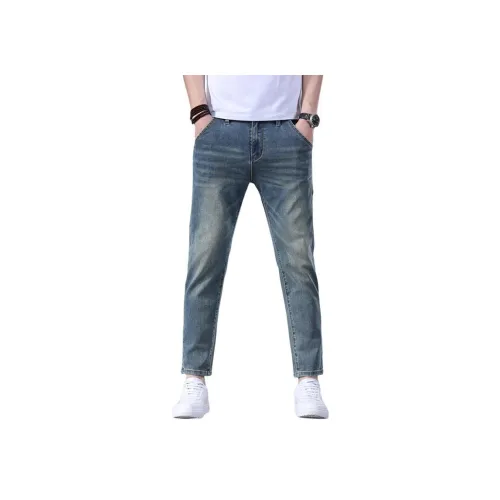 YUQIAN Джинсы Унисекс Винтаж Синий