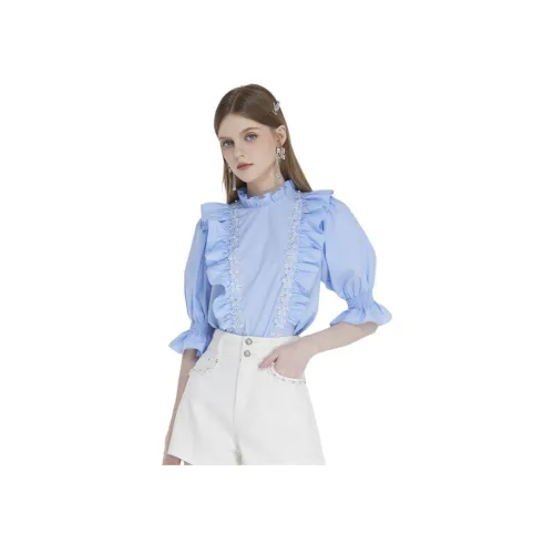 AIVEI Светло-синие Женские Рубашки