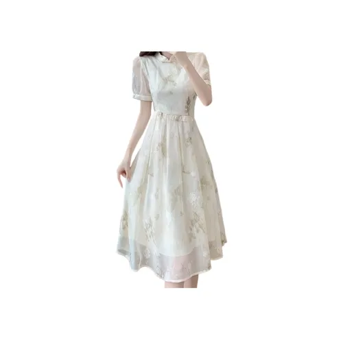 SIXUSICHOU Короткий рукав Платье Женское