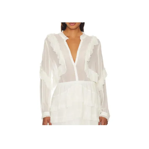 LOVESHACKFANCY Рубашка Женская Белая