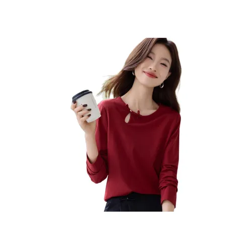 Mo Han Yi Mei Стандартная T-рубашка Женская Красная