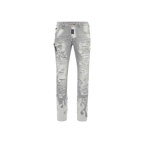 PHILIPP PLEIN Серый Мужской Джинсы