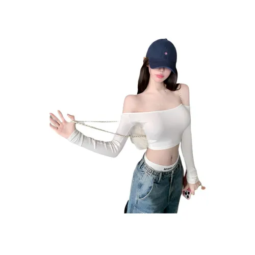 CHILL QIAOER Белый Женские Короткие Топы