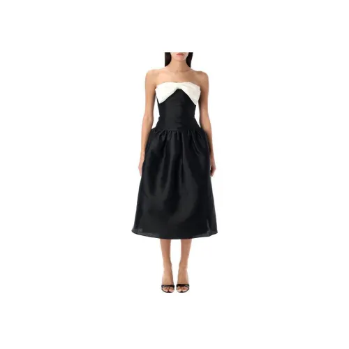 Self Portrait Без рукавов Платье Женское Черное