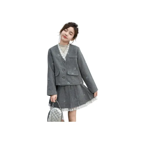 YUGUOGUO Серый комплект школьного возраста с юбкой