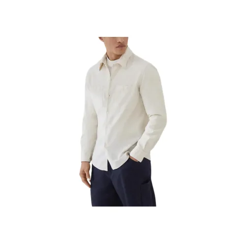 BRUNELLO CUCINELLI Белый Мужской Рубашки