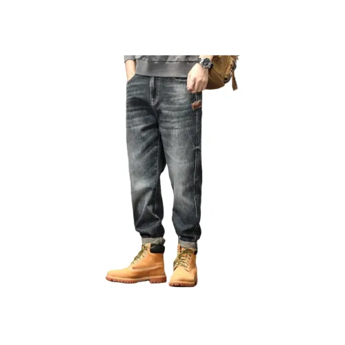 MR.MUDI Синий Черный Унисекс Джинсы