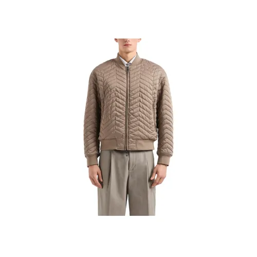 EMPORIO ARMANI Хлопковый пуховик мужской хаки