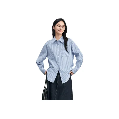 SENTUBILA Синие полосы Цветочный Женский Рубашка