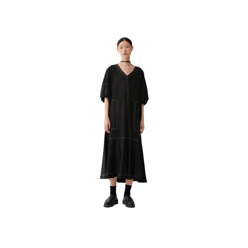 AUM Black Женские Короткие Платья с Рукавами