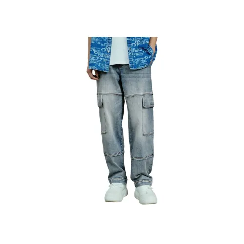 JACK JONES· Джинсы Мужские Средний Джинсовый Синий