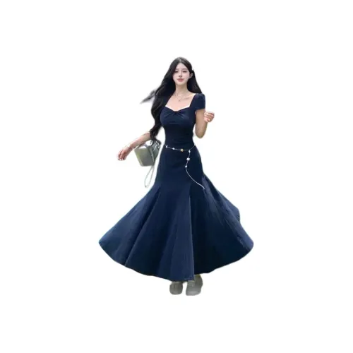 GOSO Короткий рукав Платье с длинной юбкой Женское