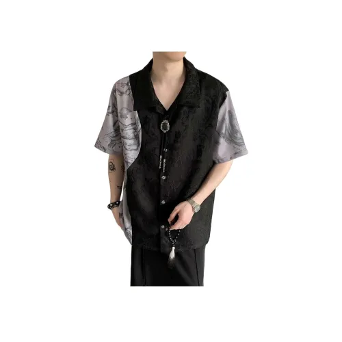 JIARONG Черная унисекс рубашка