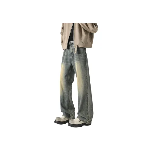 Западный стиль позиционирование модный бренд базовый промытый состаренный джинсы унисекс