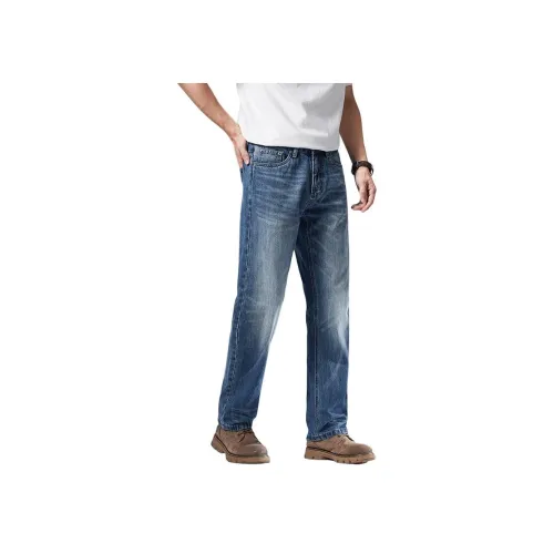 ZENGZHI Джинсы Свободный крой Прямой крой Унисекс