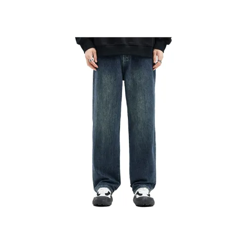 JHO Винтажные синие унисекс джинсы
