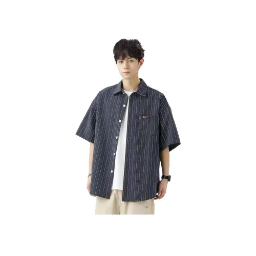 M17 STUDIO Blue Unisex Shirts M17 STUDIO Синий Унисекс Рубашки