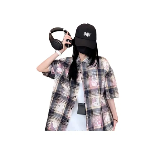 DANJUE Розово-фиолетовые унисекс рубашки