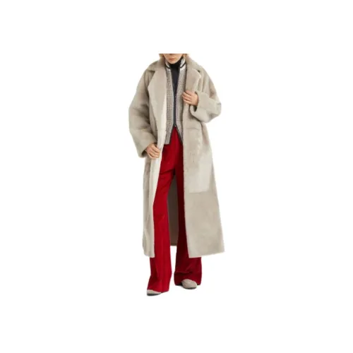 Brunello Cucinelli Бежевые Женские Кожаные Куртки
