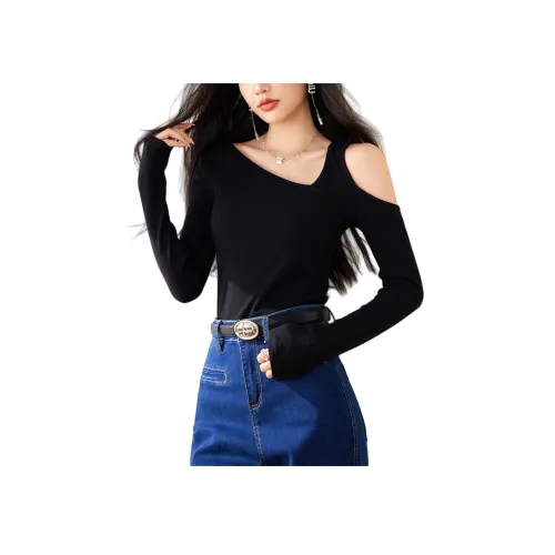 TUSHIFEI Трикотаж Женский Черный