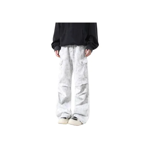 HIPHOPPUNKS Белые грязные мужские карго-брюки