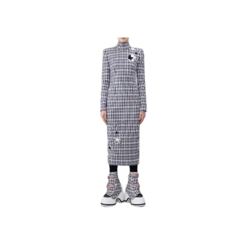 THOM BROWNE Средне-серый Женские Длинные Платья с Рукавами
