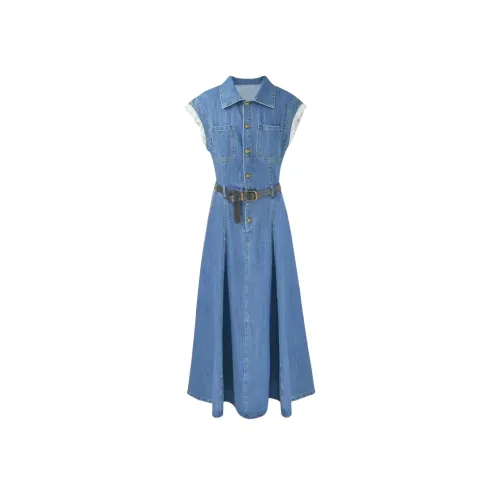 AFGGD Синий Женские Платья без рукавов