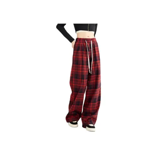 Kazakhstan Повседневные брюки Женские Красный Черный