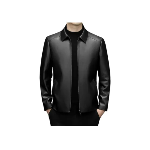 PIERRE CARDIN Кожа Куртка Мужская Черная