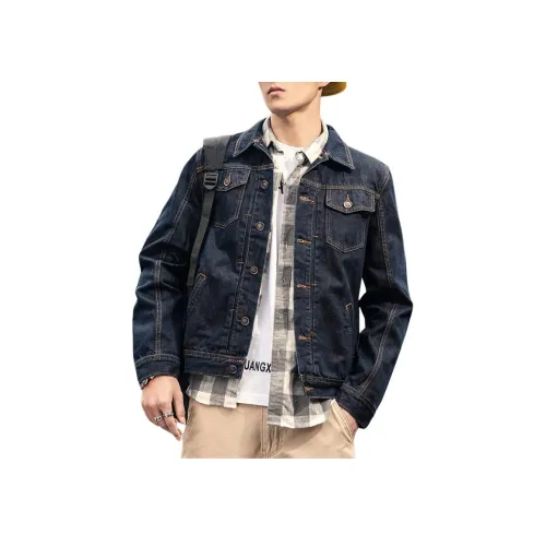 ZENGZHI Denim Jacket Straight Fit Unisex ZENGZHI Деним Куртка Прямой крой Унисекс