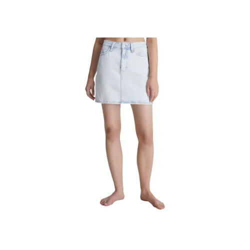 Calvin Klein Джинсовые короткие юбки Женские Светло-синие