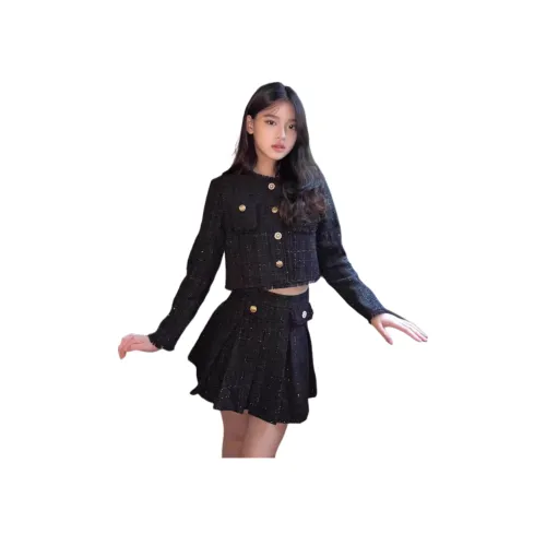 AURORA MUSE Черный топ + Юбка Женские Комплекты с юбкой