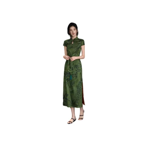 XWI Green Женские Короткие Платья с Рукавами