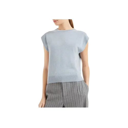 BRUNELLO CUCINELLI FW24 Кашемир Свитер Женский Светлый Джинсовый