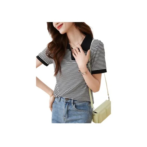 Mo Han Yi Mei T Рубашка Женская Черный Белый