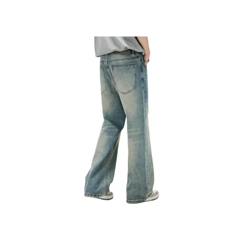 YINLANGSHIJIA Винтажный Светло-Синий Мужские Джинсы