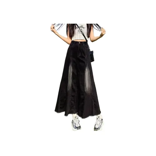 NHZN Черный$#Цвет Женские Джинсовые Длинные Юбки