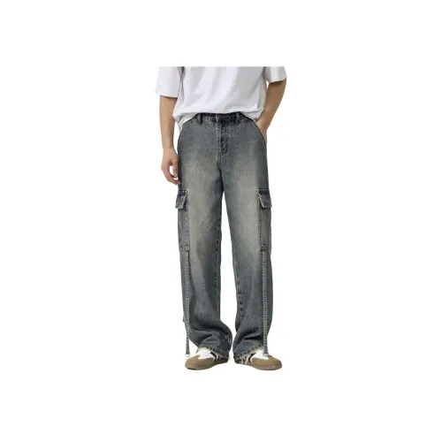 UOOHE Винтажные синие унисекс джинсы