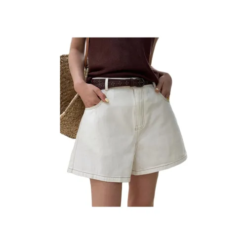 NANING9 Белые Женские Джинсовые Шорты