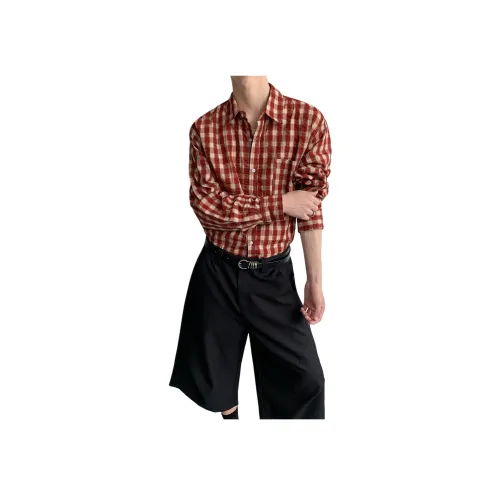 SHIQUANYI Red Men's Shirts SHIQUANYI Красные Мужские Рубашки