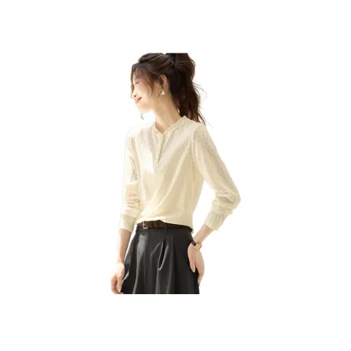 MOHANYIMEI Экрю Женские Рубашки